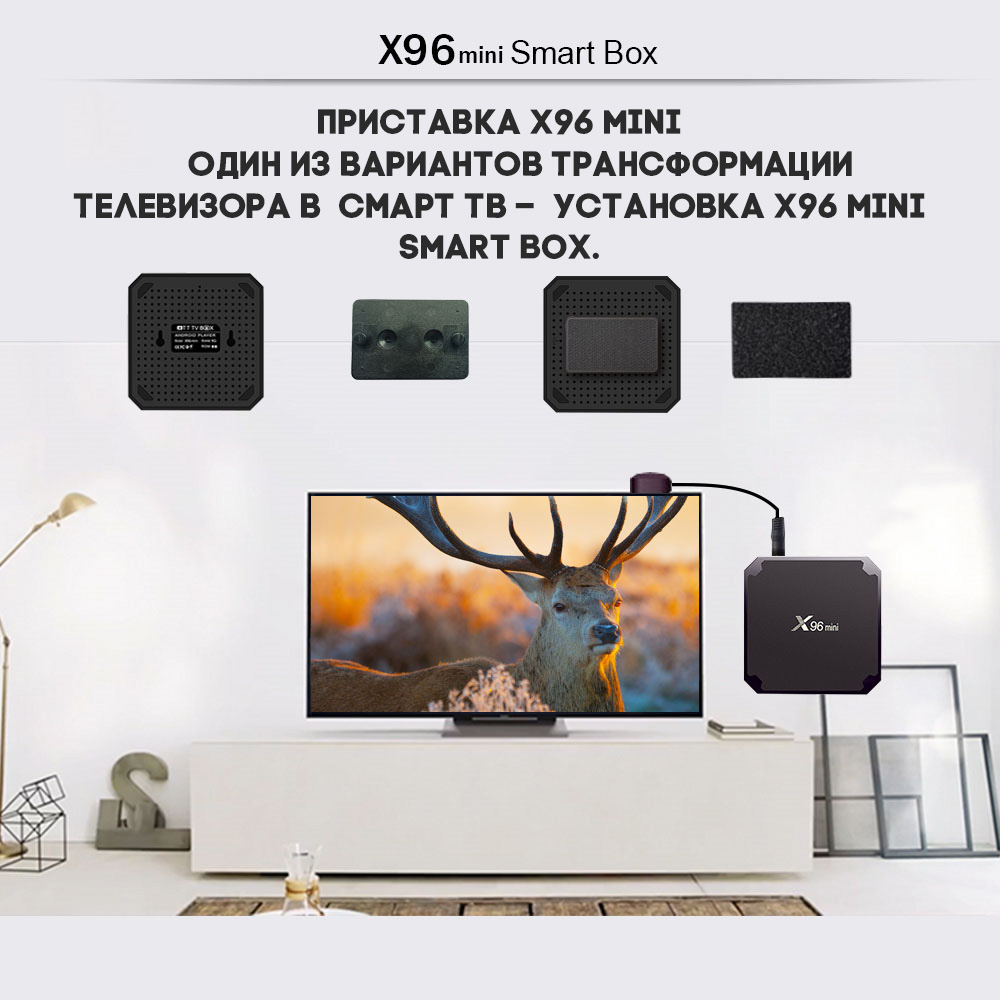 Стаціонарний медіаплеєр приставка X96 MINI